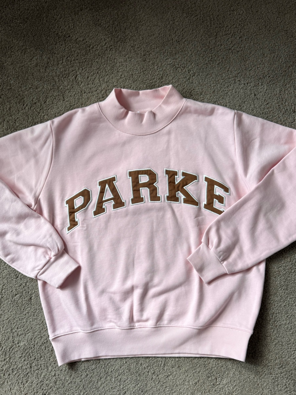 NWT Parke Heritage Mockneck Pink and Brown Size S/M - Picture 2 of 5